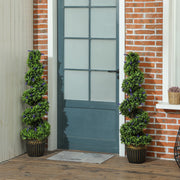 Set of 2 Artificial Boxwood Spiral Topiary Trees with Lavender in Pots 115cm by HOMCOM