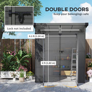 6 x 6ft Outdoor Plastic Garden Shed with Windows and Ventilation by Outsunny