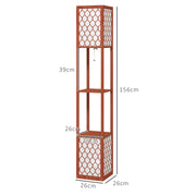 Brown Duo Light Floor Lamp with Storage Shelves Ideal for Living Rooms by HOMCOM