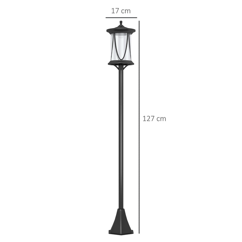 LED Solar Outdoor Lamp Post Garden Light 1.3M Waterproof IP44 Cool White by Outsunny