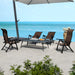Set of Four Folding Garden Chairs with Adjustable Backs Dark Brown by Outsunny