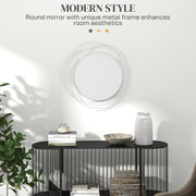 Decorative Metal Wire Wall Mirror With Mounting Accessories Ideal for Hallway or Lounge Silver