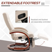 Reclining Swivel Armchair with Footrest for Relaxing at Home Office Use Beige