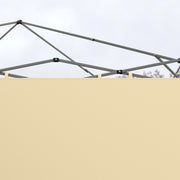 Set of Two Beige 3 x 3m Gazebo Side Walls with Zips Ideal for Garden or Patio Use