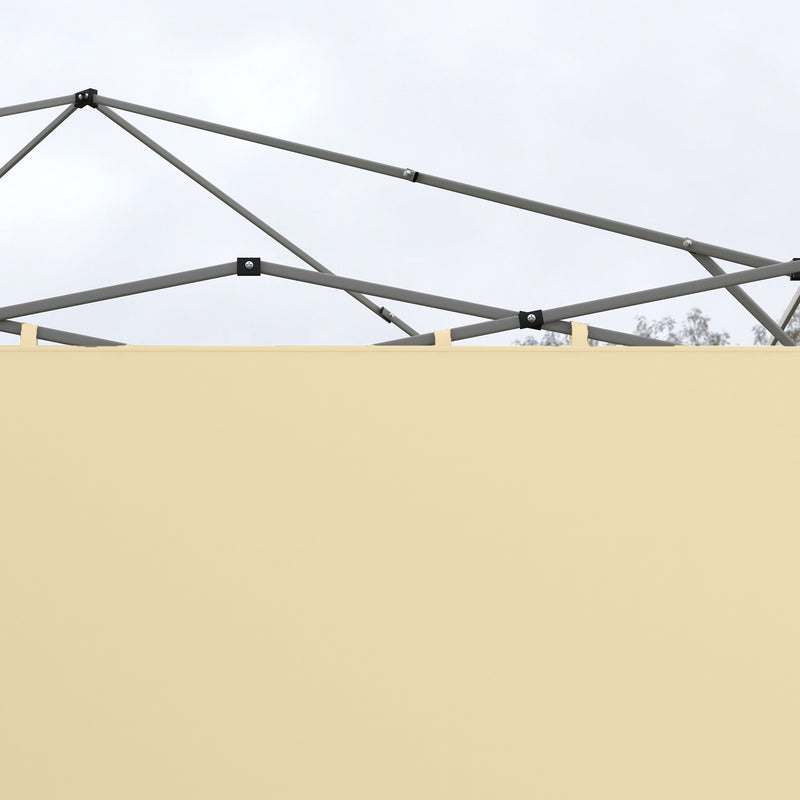 Set of Two Beige 3 x 3m Gazebo Side Walls with Zips Ideal for Garden or Patio Use