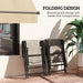 Set of Four Folding Outdoor Chairs Black and Grey Lightweight by Outsunny