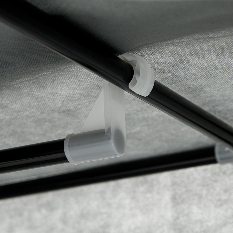 Dark Grey Fabric Portable Wardrobe With Hanging Rail and Storage Drawers by HOMCOM