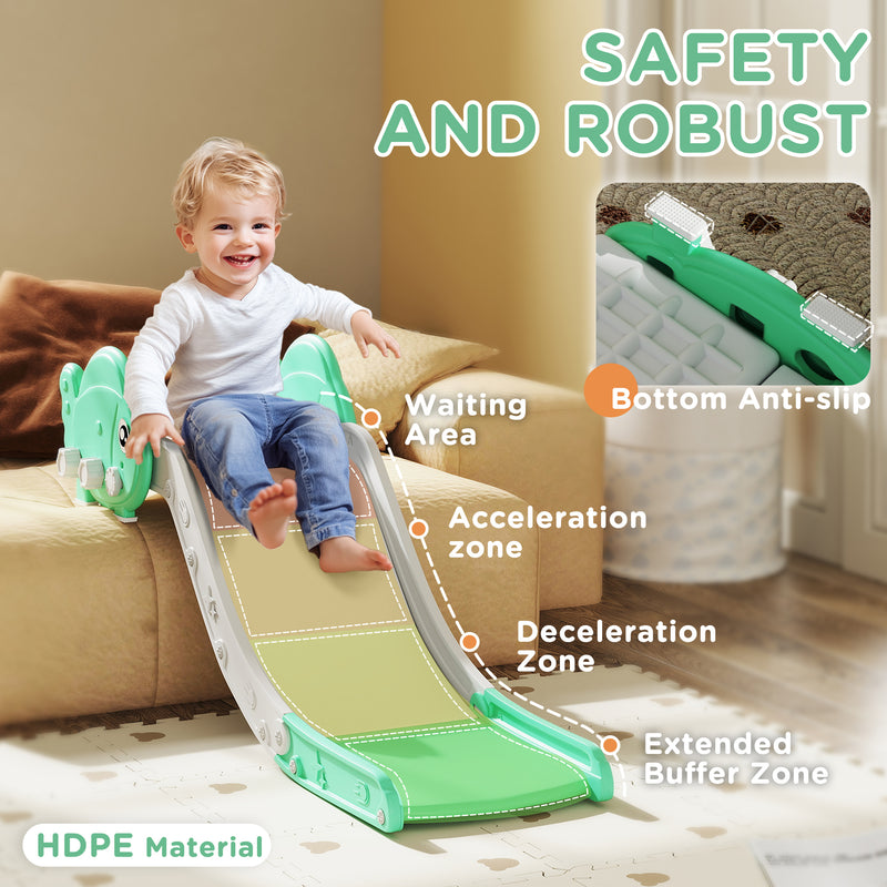 Kids Sofa Slide 130cm HDPE Toddler Slide for Sofa Bed Stairs Easy to Assemble Green by AIYAPLAY AOSOM