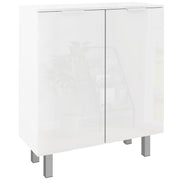 Five Shelf Shoe Storage Cabinet With Adjustable Shelves For Hallway Or Bedroom White
