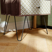 Rustic Brown 2 Drawer Bedside Table Wooden Nightstand for Bedroom or Living Room by HOMCOM