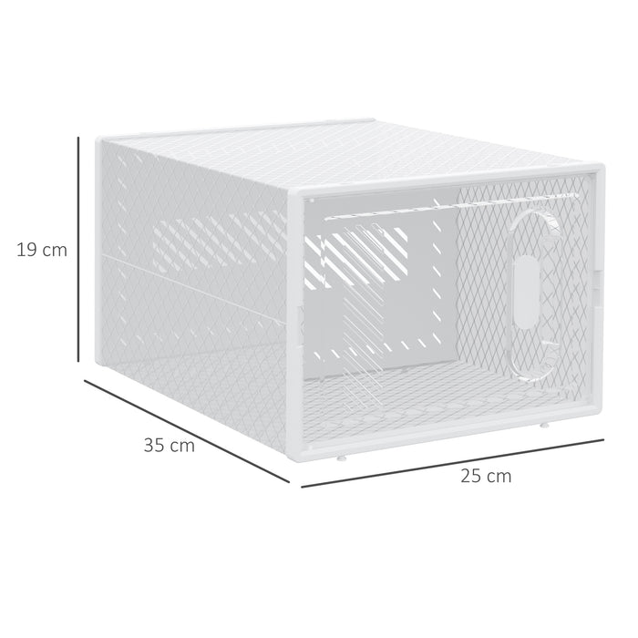 8 Piece Clear Plastic Stackable Shoe Storage Boxes with Magnetic Doors for UK EU Size 8.5 by HOMCOM