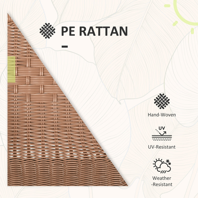 Garden Bistro Set with Stackable Rattan Chairs and Glass Table for Small Spaces Brown