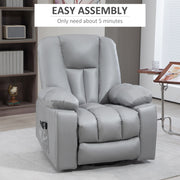 Reclining Massage Armchair with Eight Vibration Points for Relaxation and Comfort Charcoal Grey