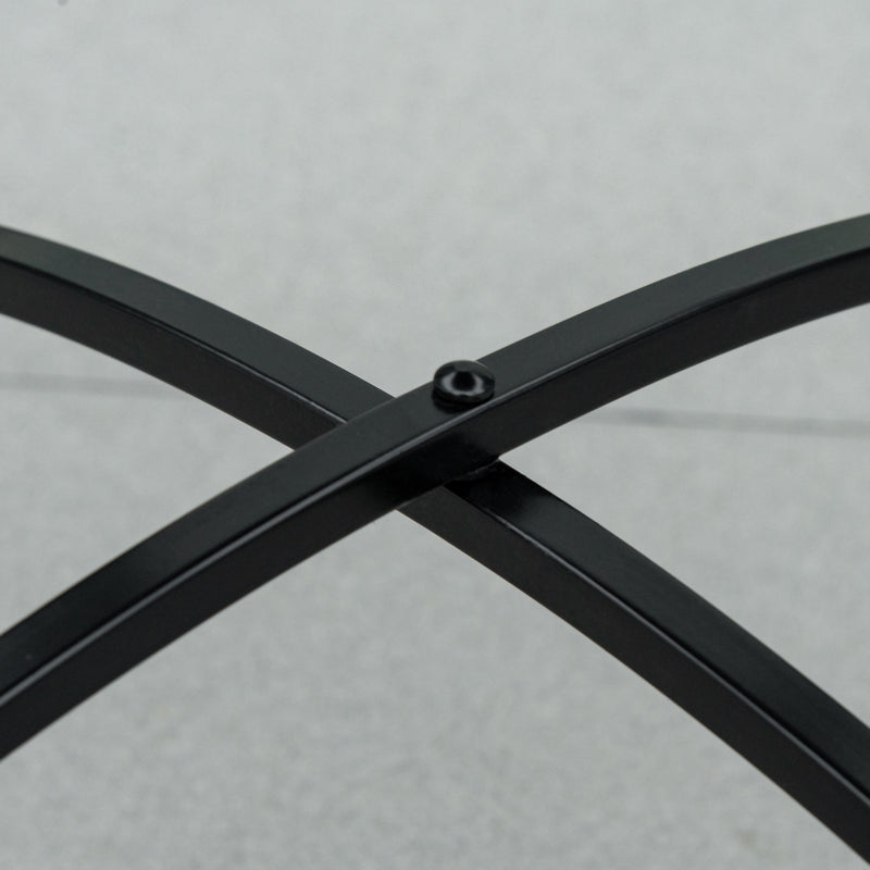 60cm Mosaic Outdoor Round Patio Table Stylish and Weatherproof in Black by Outsunny