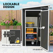 4.6x3.6ft Lean to Plastic Garden Shed for Secure Weatherproof Tool Storage with Window and Vent, Black Outsunny
