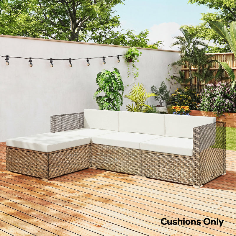 Garden Cushion Set for Comfortable Outdoor Seating with Easy Care Cream Outsunny