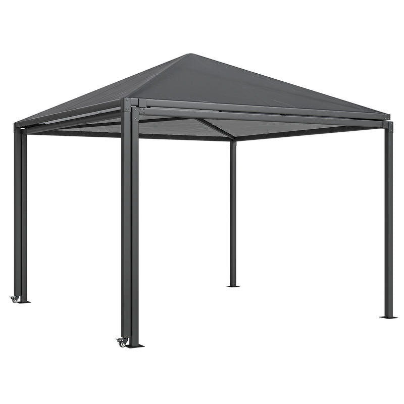 3x3m or 3x6m Garden Gazebo with Extendable Awning and Wheels UPF30+ Shelter for BBQs and Events by Outsunny