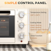 21L Mini Countertop Oven With Adjustable Temperature Ideal For Small Kitchens White