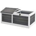 Wooden Tortoise House with Hideout and Outdoor Run for Small Pets, Grey