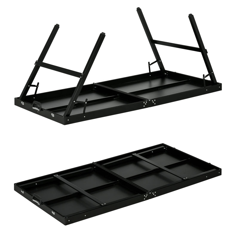 5ft Folding Table Tennis Set With Net Ideal For Indoor Or Outdoor Play Black AOSOM