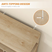 Small Wooden Sideboard with Drawers and Adjustable Shelf in Natural Finish