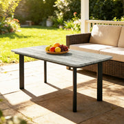 Outdoor Coffee Table with Weatherproof Composite Top for Garden or Patio Use Grey Outsunny