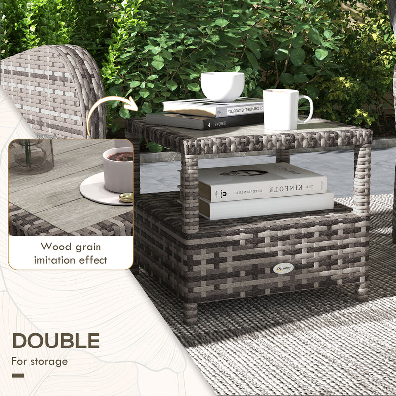 Grey and Brown Rattan 2 Seater Garden Chaise Lounge Set With Cushions For Relaxing Outdoors