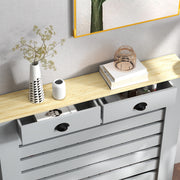 Grey Slim Radiator Cover With Drawer 95.5H x 111Wcm by HOMCOM