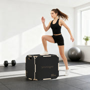 Wooden Plyo Jump Box Non Slip Surface For Home Fitness And Cardio Workouts Natural AOSOM