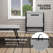 Set of 2 Folding Sun Loungers with Reclining Backrest and Side Pocket Light Grey by Outsunny
