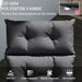 Dark Grey Sun Lounger Cushion 190x56x10cm UV Resistant Thick Sunbed Pad With Ties by Outsunny
