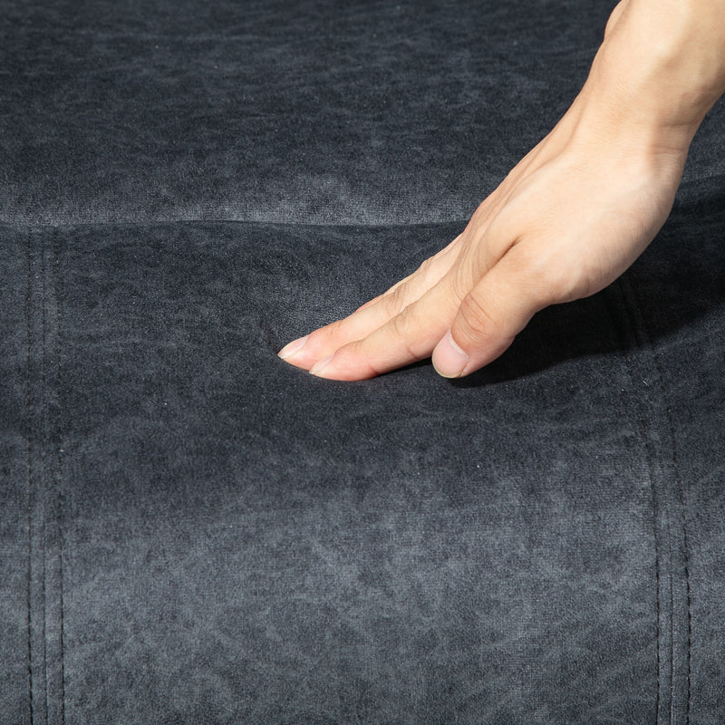 Black Microfibre Manual Reclining Armchair With Footrest by HOMCOM