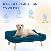 Dog Sofa Bed with Cushion and Wooden Frame for Medium and Large Pets Removable Cover Blue