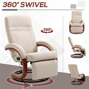 Reclining Swivel Armchair with Footrest for Relaxing at Home Office Use Beige