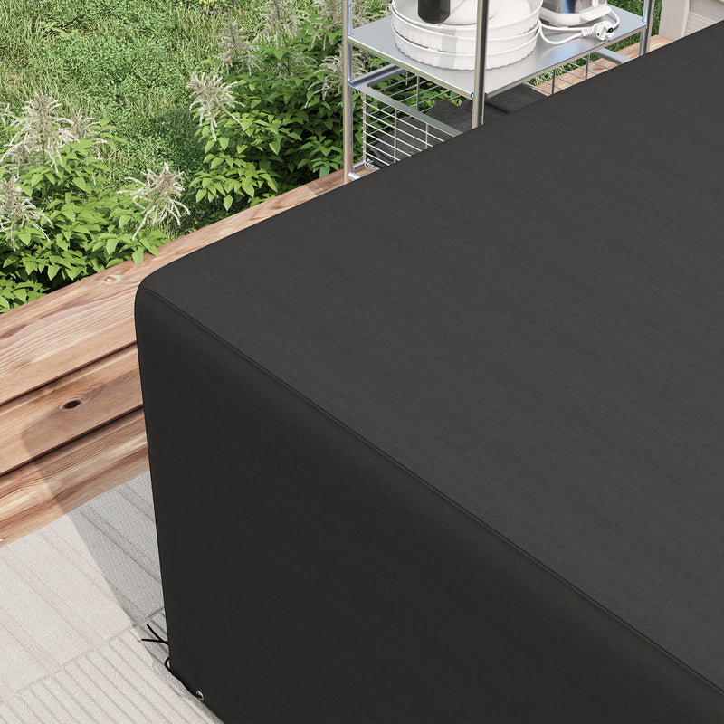 Black Waterproof Garden Furniture Cover for Rattan Table Set 245 x 165cm by Outsunny