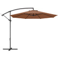Cantilever Garden Parasol with Adjustable Shade and Crank Handle for Patio or Outdoor Use Coffee AOSOM