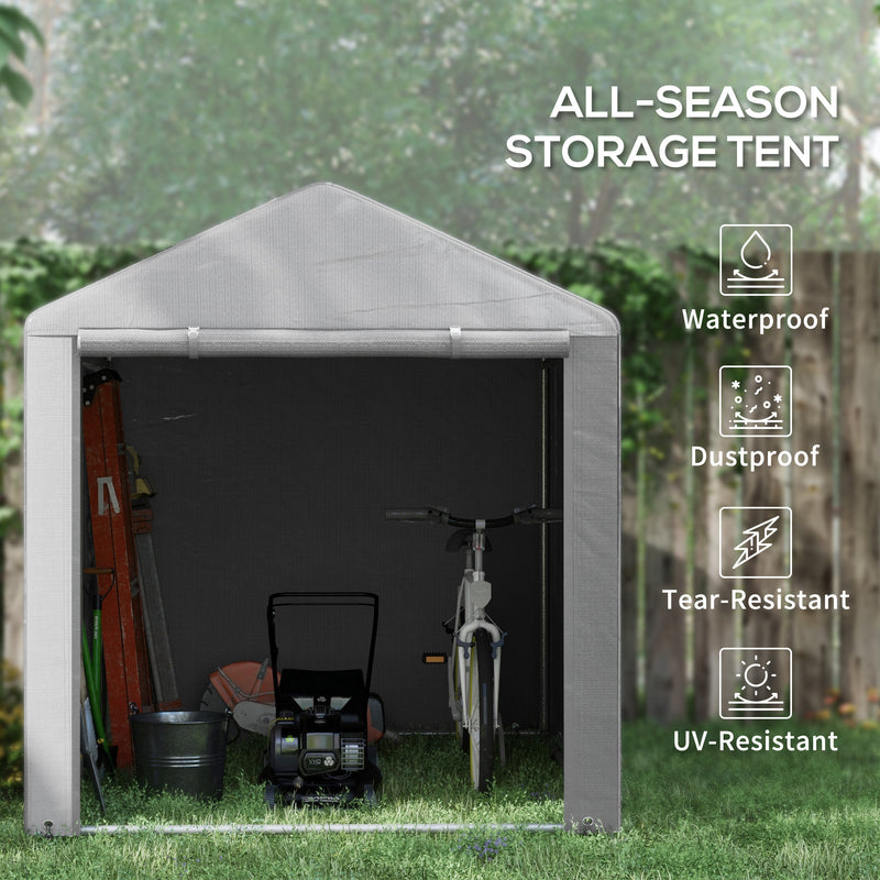 Light Grey Garden Storage Shed Tent 1.6 x 2.2m With Accessories Waterproof by Outsunny