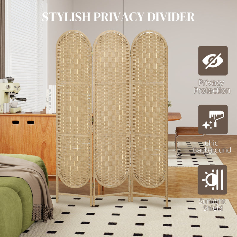 Folding Room Divider for Instant Privacy and Light Control Natural
