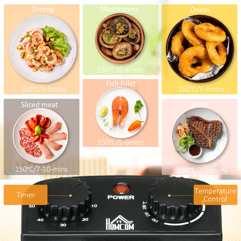 3 Litre Deep Fat Fryer with Timer Adjustable Temperature and Viewing Window Silver