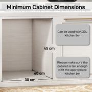 Pull Out Kitchen Bin with Dual Compartments for Hidden Waste and Recycling Grey Homcom
