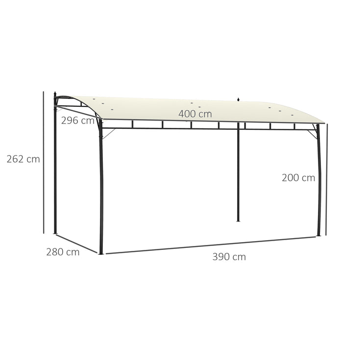 3x4m Metal Frame Pergola with Cream Canopy by Outsunny