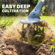 Cordless Garden Tiller for Easy Soil Preparation and Weeding with Adjustable Handle Grey AOSOM