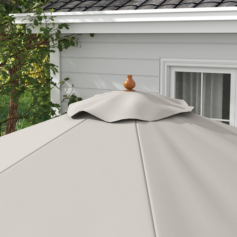 Grey 3.3m Wooden Garden Parasol with Elegant Design by Outsunny