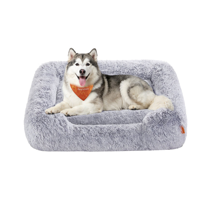 Extra large dog sofa bed, 120 x 85 x 23 cm, Grey Ombre, by Feandrea