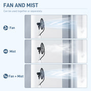 Pedestal Misting Fan with Water Spray 3 Speeds Tilt Head Oscillating