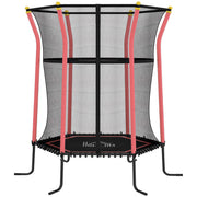 Kids Mini Trampoline with Safety Enclosure Ideal for Ages 3 to 10 for Indoor Use Red AOSOM