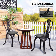 Outdoor Round Seat Cushions Set of 4 for Garden Chairs Fire Retardant Water Resistant Dark Grey Outsunny