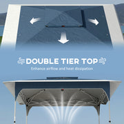 Pop Up Garden Gazebo with Double Roof for Easy Shade and Sun Protection Blue Outsunny
