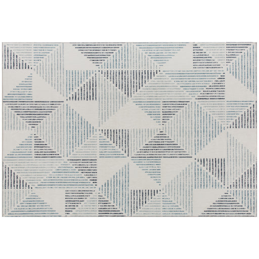 Soft Geometric Area Rug Non Slip Washable Design Ideal for Living Room or Bedroom Multi Coloured