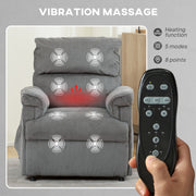 Electric Massage Recliner Chair with Corduroy Upholstery for Home Comfort Grey